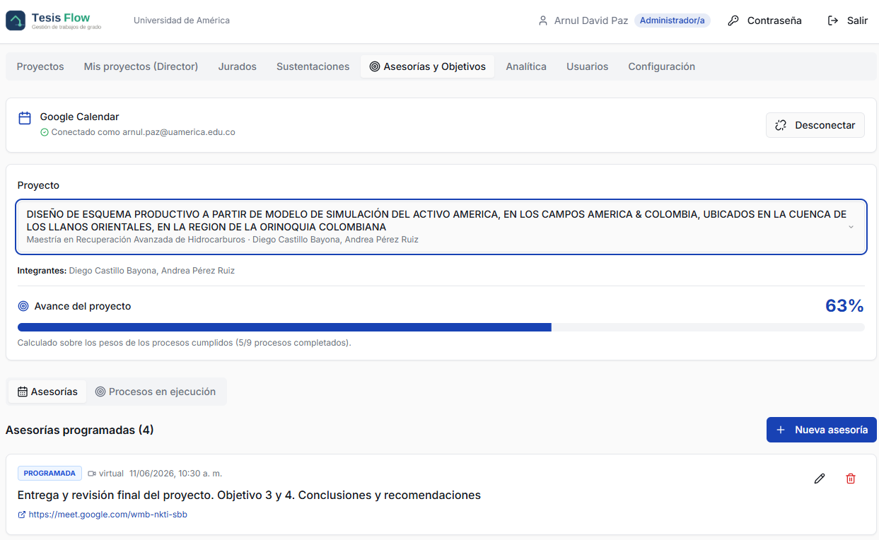 Asesorías y Google Calendar